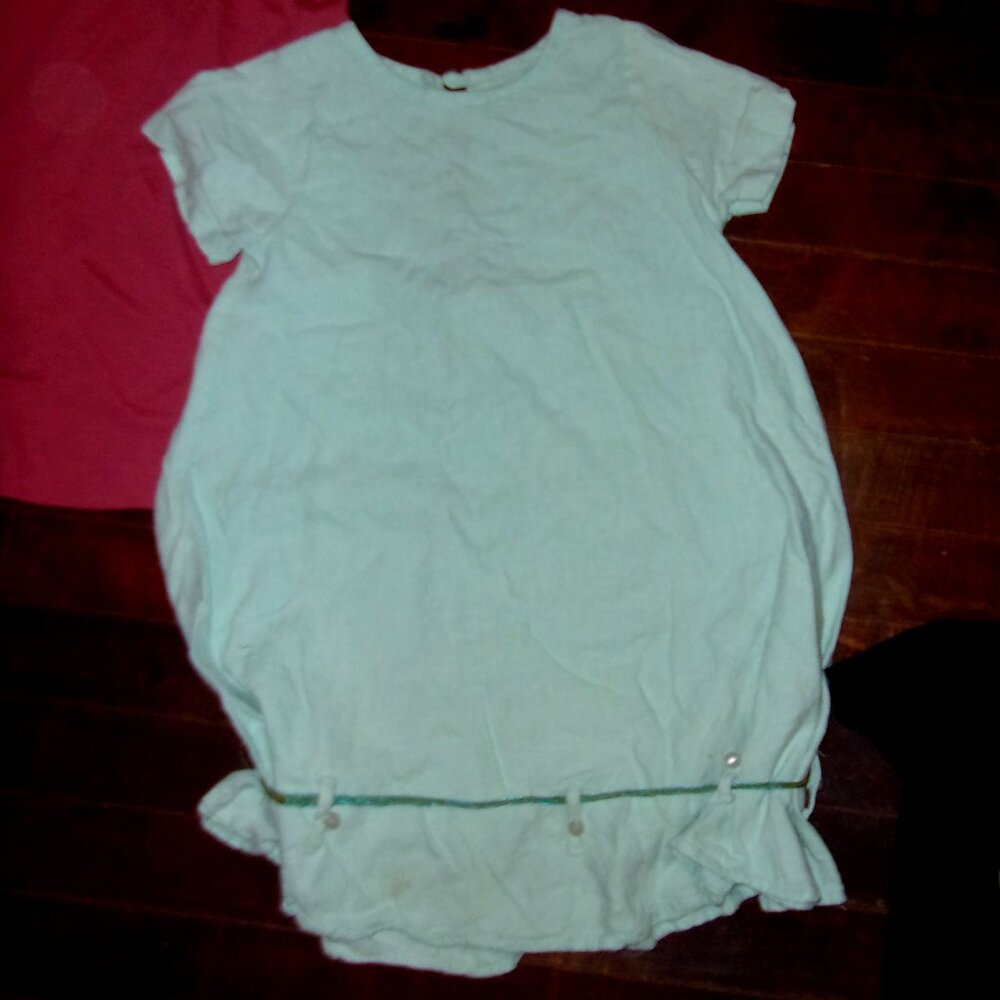 Mondo moon linen boho size 6 six green blouse shirt top womens boho small